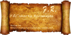 Fáskerty Rozamunda névjegykártya